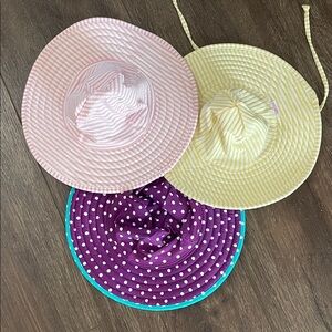 Ruffle Butts Pink, Yellow, and Purple Kids Sun Hats